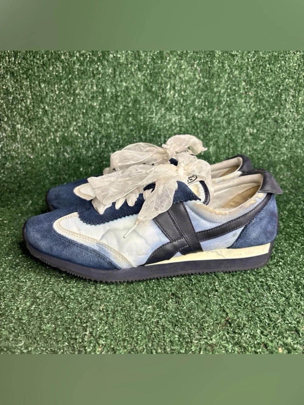 TORY BURCH 8913 SUEDE AND TEXTILE Women's Sneakers Trainers‎ Size 8 M